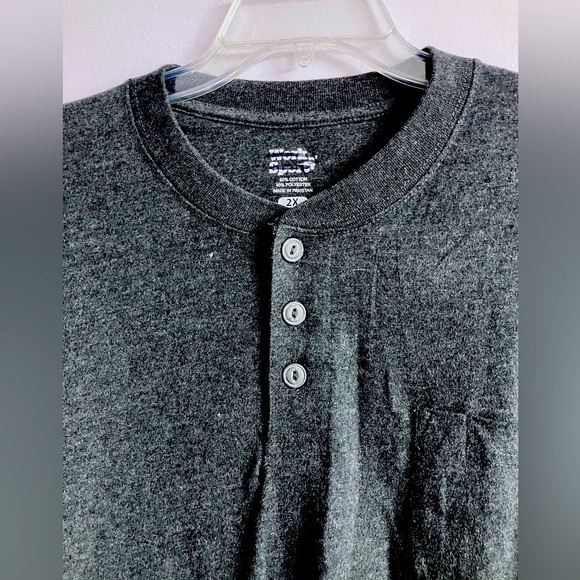 Work n’ Sport Men’ Long Sleeve Pullover Shirt, 2X, Charcoal Gray, NWOT - Picture 4 of 4